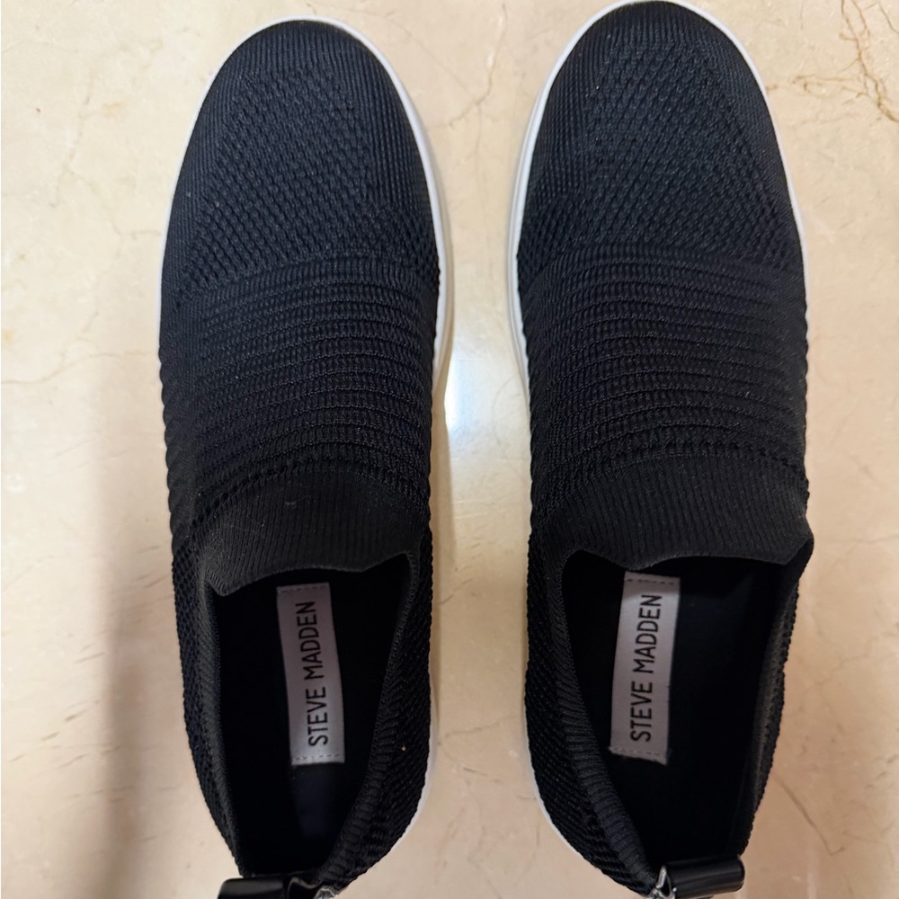 Steve Madden Black Knit Women's Sneakers